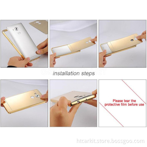 Luxury Electroplating Mirror pc+pu Flip phone Case For huawei mate 8